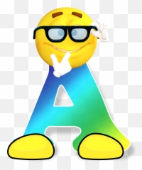 Emoticon In Glasses And Letter A Emoji,Letter A Emoji