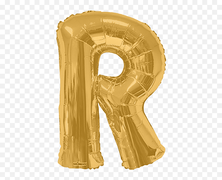 34 Gold Letter R Balloon - Silver Mylar Balloon Letter Emoji,Kid Glasses And Lightning Emoji