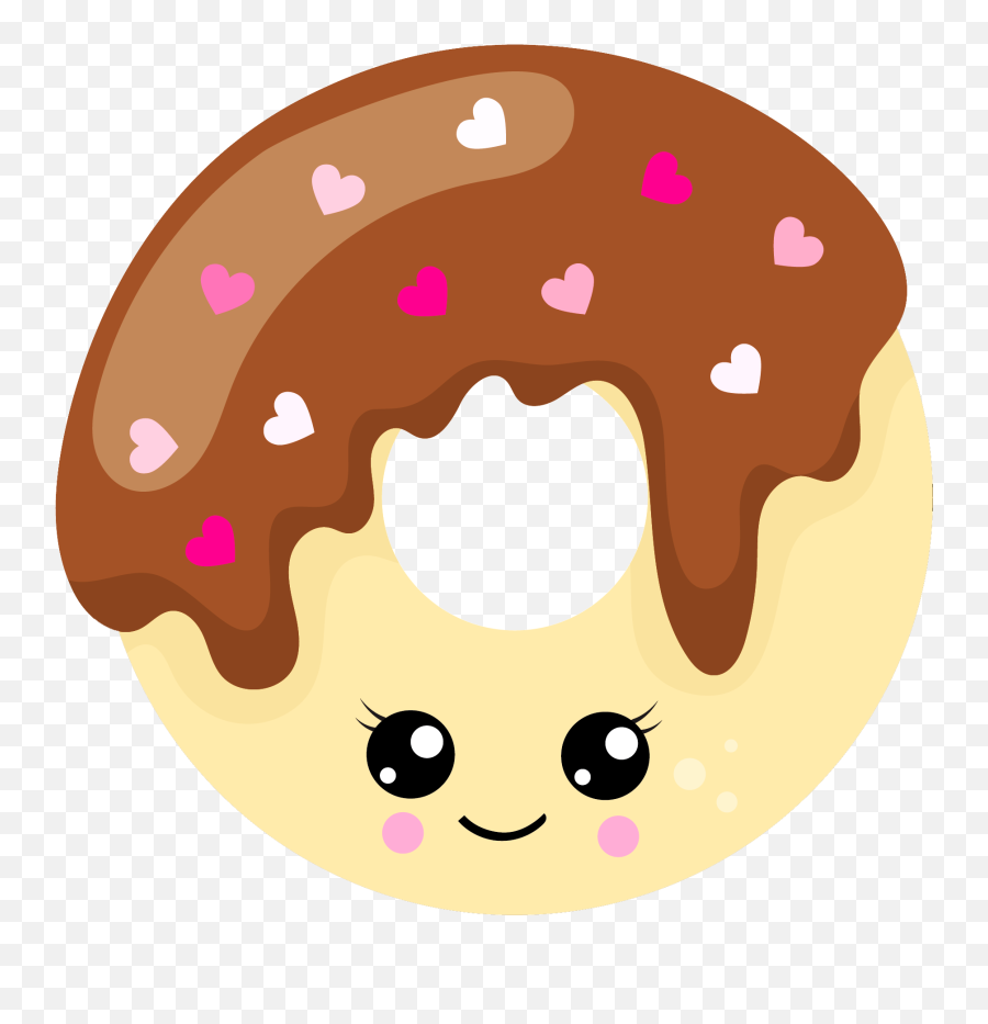 Chocolate Heart Doughnut Kawaii - Doughnut Kawaii Clip Art Emoji,Ghost Emoji Te