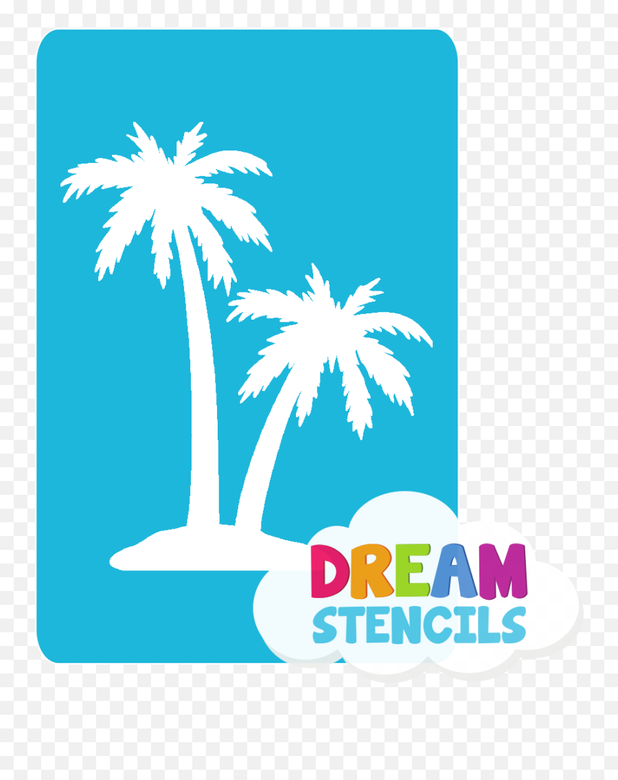 Twin Palm Trees Glitter Tattoo Stencil - Hp148 5pc Pack Emoji,Palm Tree Emoji For Facebook