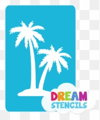 Twin Palm Trees Glitter Tattoo Stencil - Hp148 5pc Pack Emoji,Palm Tree Emoji For Facebook