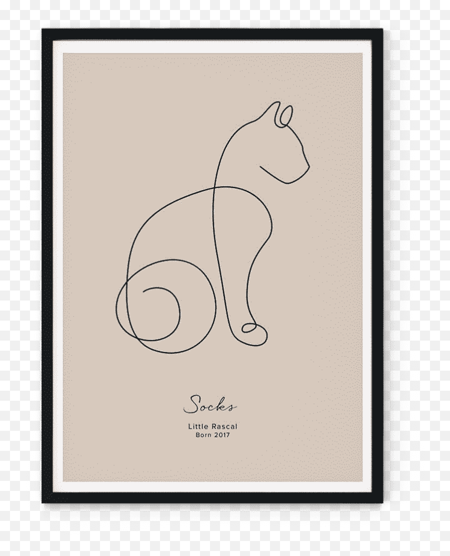 Cat Line Art Prints - Create Your Own Custom Minimal Cat Emoji,Cat Says I Love You And Cant Handle Emotion