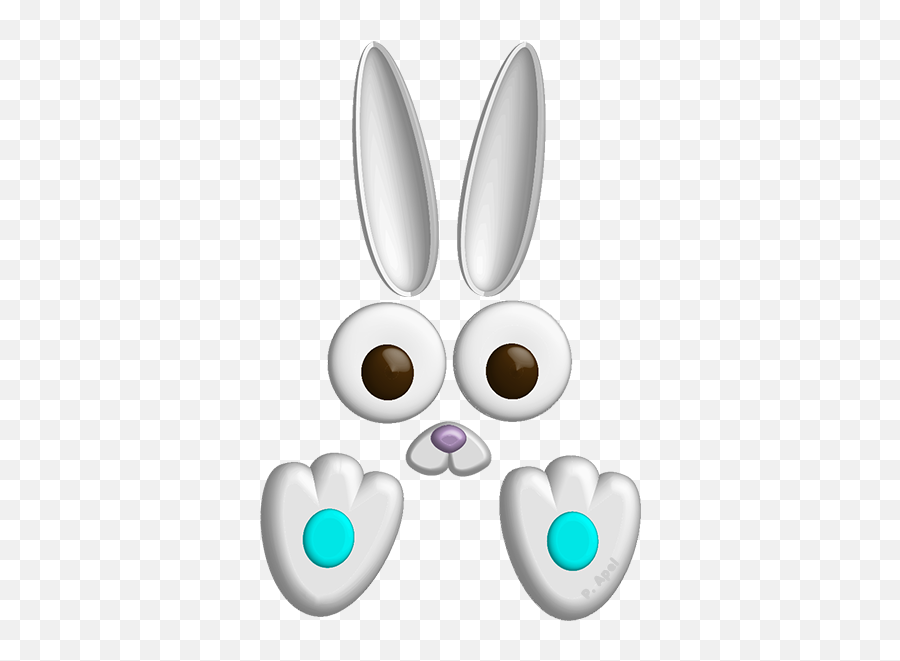 Chicks Bunnies And Eggs By Peter Apel Emoji,Dancing Bunny Emoticon