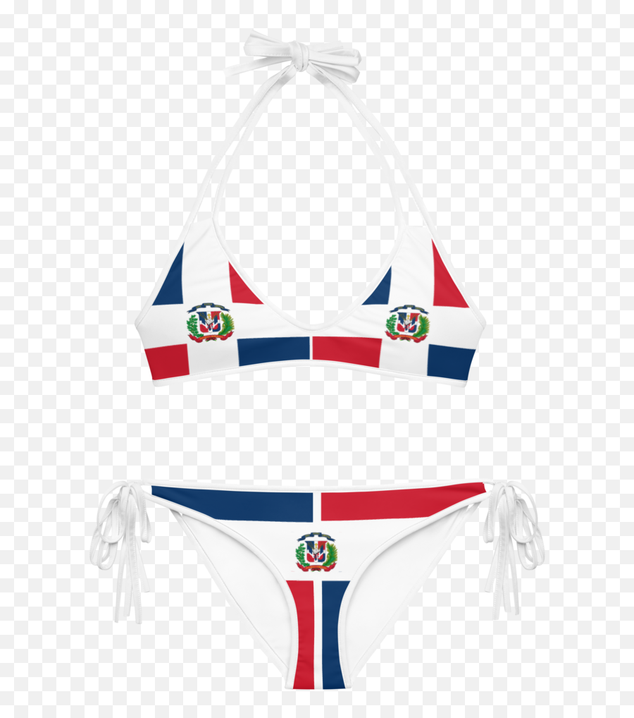 Dominican Republic Flag Two Piece Bikini Set Emoji,Bickini Emoji