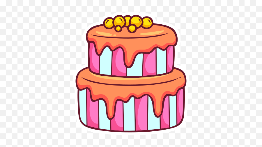 Birthday Cake Stickers - Free Food And Restaurant Stickers Emoji,Cake Emoji Code