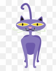 Purple Cat Clipart - Transparent 5 Purples Cats Emoji,Purple Cat Emoji