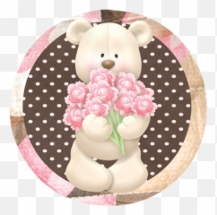 Bear With Stripes Free Printable Cupcake Toppers And - Transparent Png Play Button Icon White Emoji,Emoji Cake Toppers