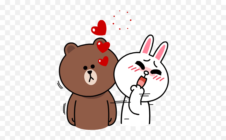 Brown Cony Sweet Love - Dot Emoji,Brown Bear Emoji
