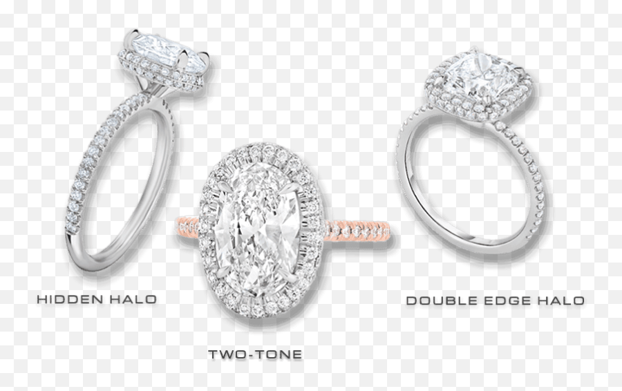 Diamond Engagement Rings Diamond Center Rings - Moissanite Solid Emoji,Man Engagement Ring Woman Emoji