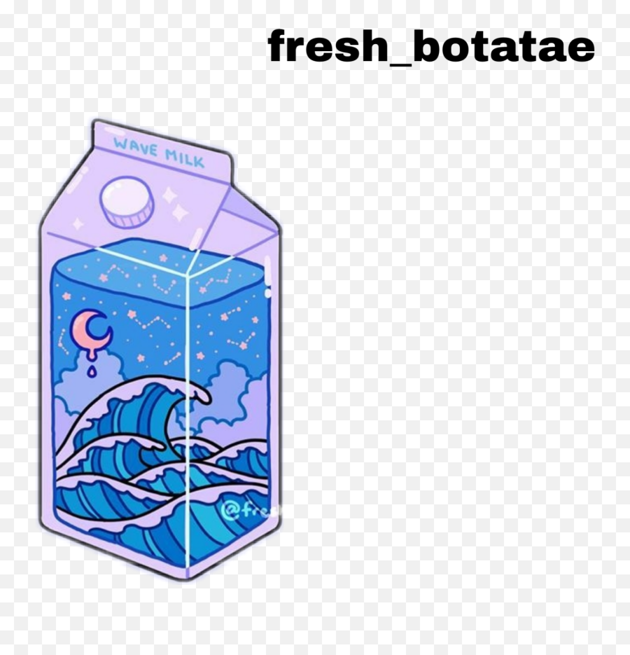 Anime Drink Milk Wave Blue Sticker By Rita - Aesthetic Anime Milk Emoji,Milk Emoji