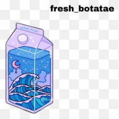 Anime Drink Milk Wave Blue Sticker By Rita - Aesthetic Anime Milk Emoji,Milk Emoji