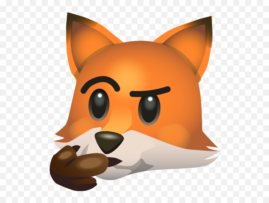 Download A Fox Thinking Emoji - Cartoon Png Image With No Fox Emoji Transparent Background,Thinking Emoji Png