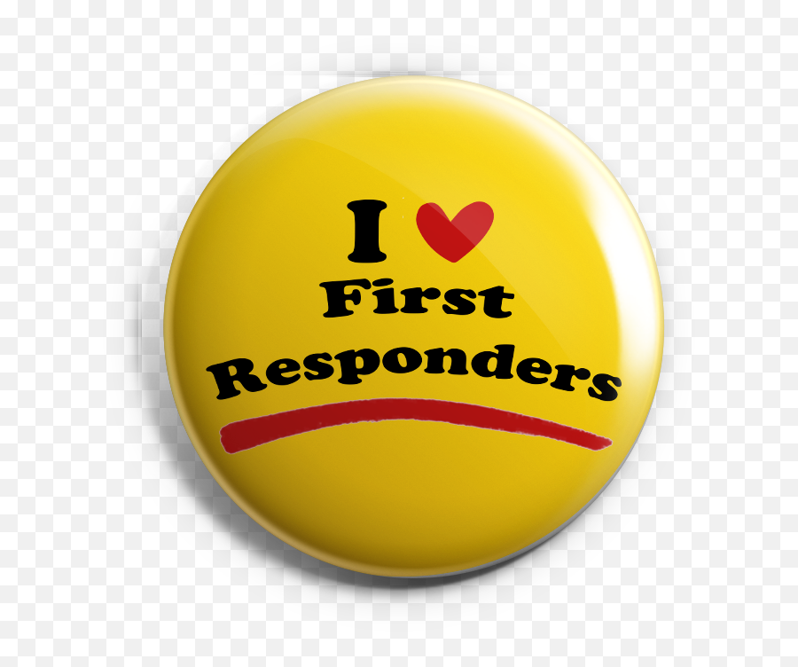 Lot Of 3 I Love First Responders 225 Inch Pin Back Button - Happy Emoji,Menu Button Emoticon