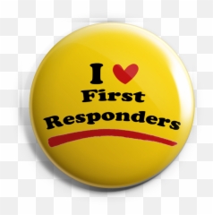 Lot Of 3 I Love First Responders 225 Inch Pin Back Button - Happy Emoji,Menu Button Emoticon