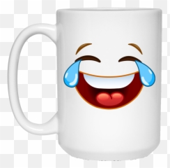Laughing Crying Tears Of Joy Emoji 15 Oz White Mug - Old Laughing Emoji,What Is The Emoticon For Laughing