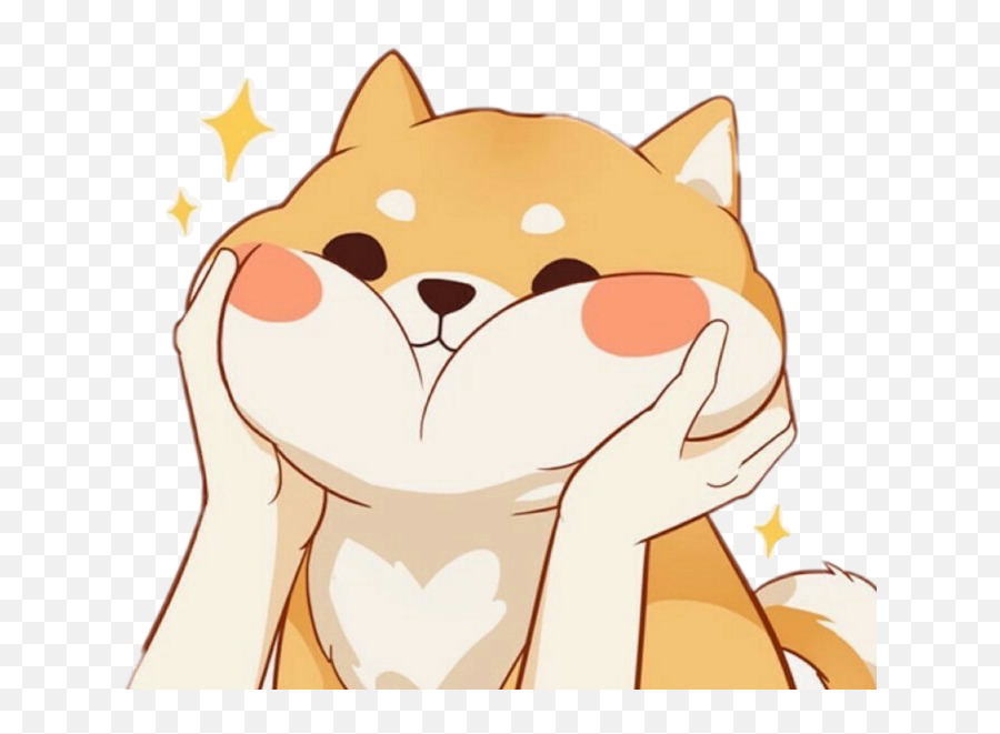 Shiba Dog Animated Cute Sticker - Shiba Cheeks Cartoon Emoji,Shiba Inu Emoji