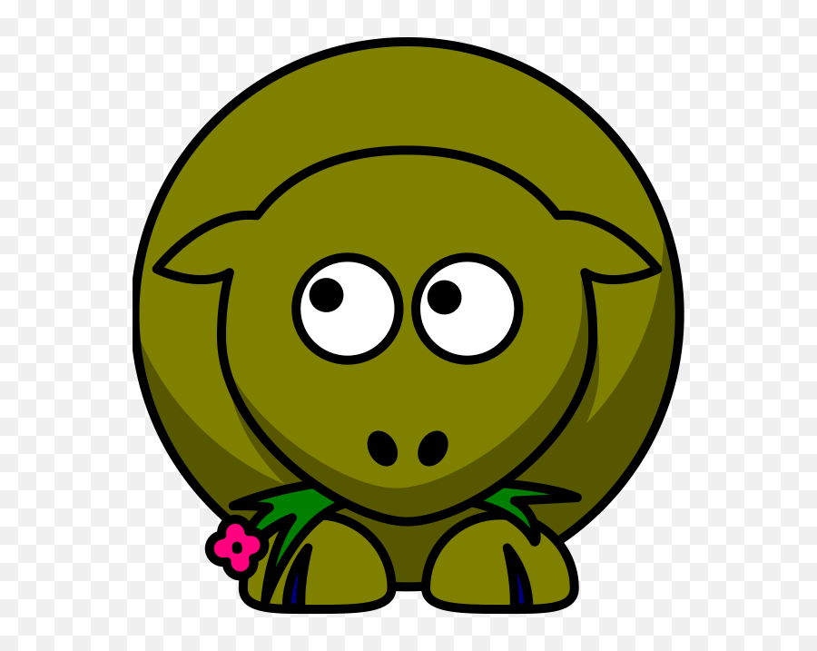Sheep Olive Green Two Toned Looking Up - Clip Art Emoji,Sheep Emoticon