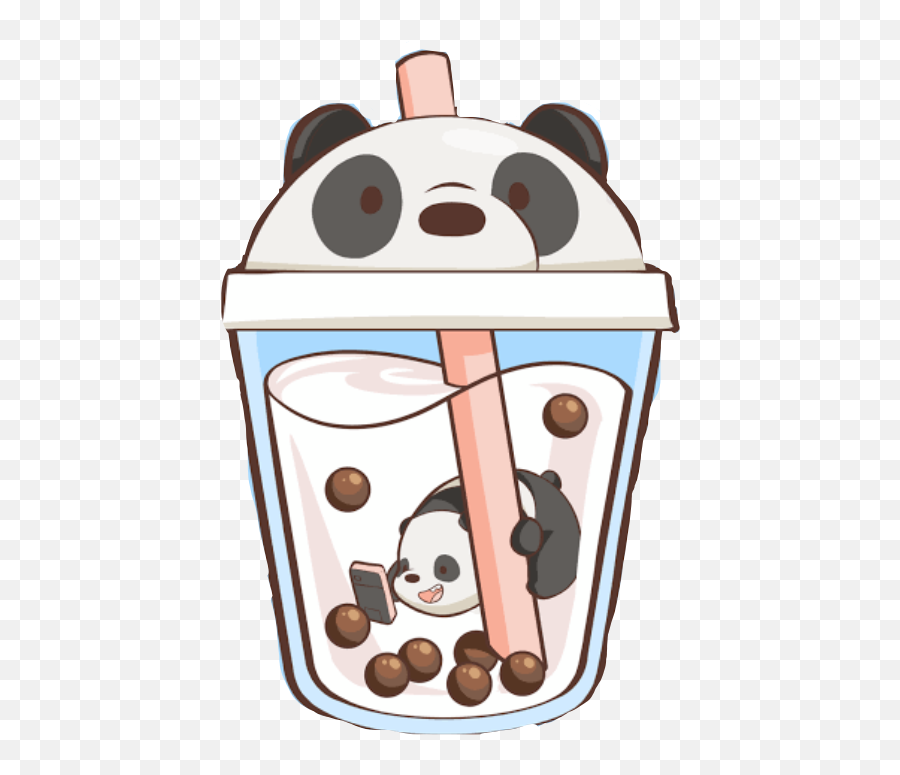 Bobatea - Sticker Aesthetic We Bare Bears Emoji,Boba Emoji