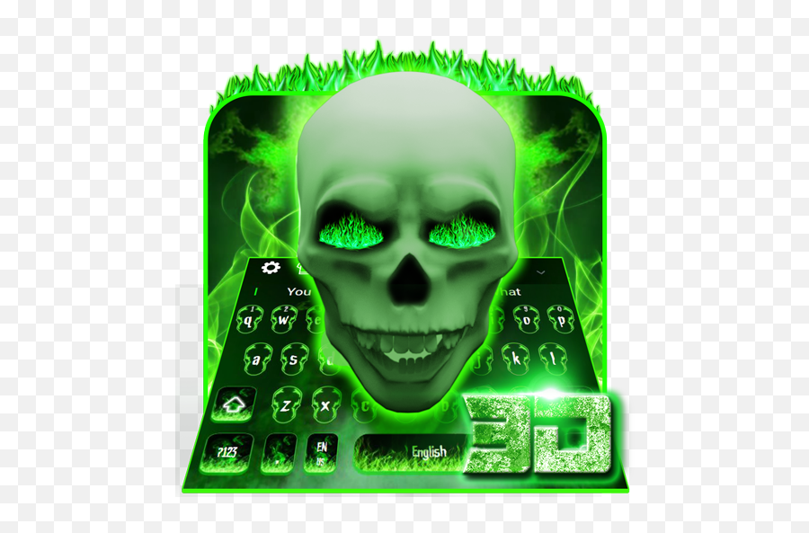 Fiery Skeleton 3d Keyboard U2013 Appar På Google Play - S9 Emoji,Skeleton Emoticon