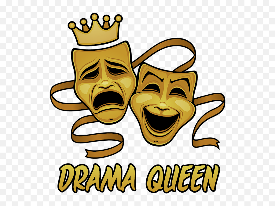 Drama Queen Comedy And Tragedy Gold - Theatre Masks Emoji,Comedy Tragedy Emoticons