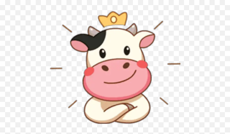 Cow Stickers For Whatsapp - Momo Cow Line Stickers Emoji,Money Cow Emoji