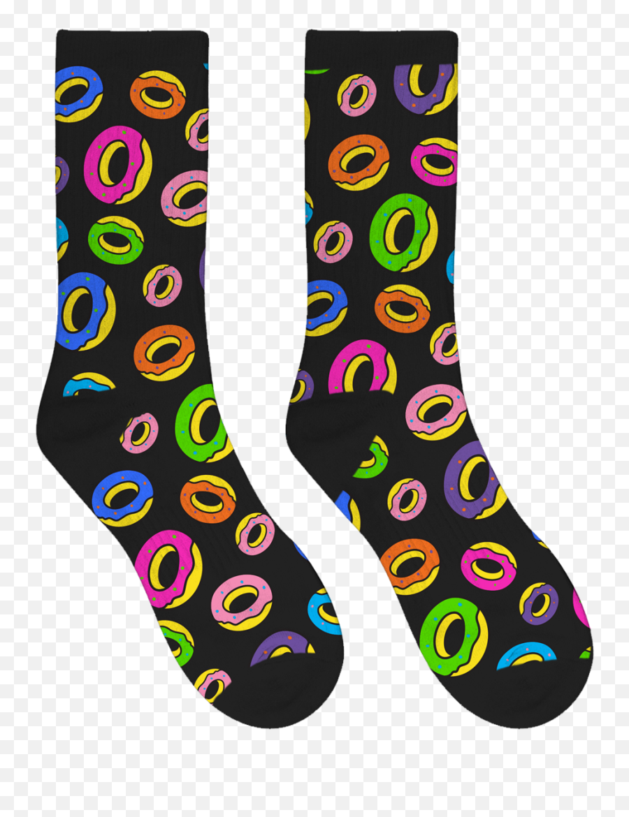 Allover Donut Socks - Blackmulti Emoji,Donut Emoji