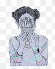 Holo Hologirl Holographic Holopunk - Aesthetic Holo Background Girl Emoji,Girl Emoji Wallpaper