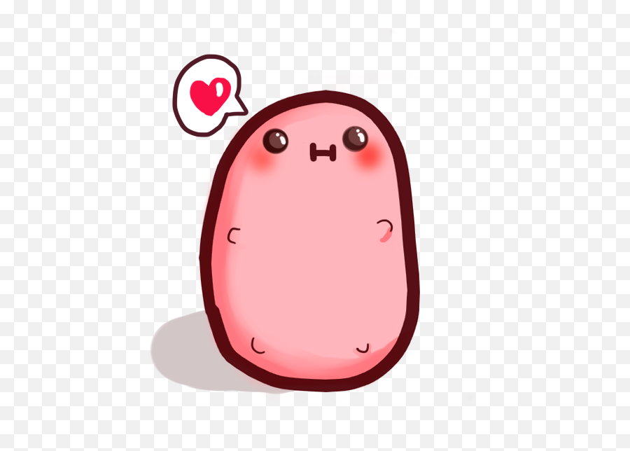 Potato Kawaii Girly Tumblr Sticker - Shy Potato Emoji,Kawaii Potato Emoji