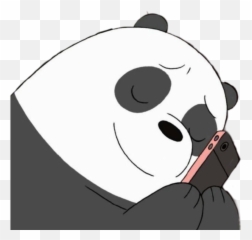Cute We Bare Bears Panda Transparent - We Bare Bears With Phone Emoji,We Bare Bears Emoji