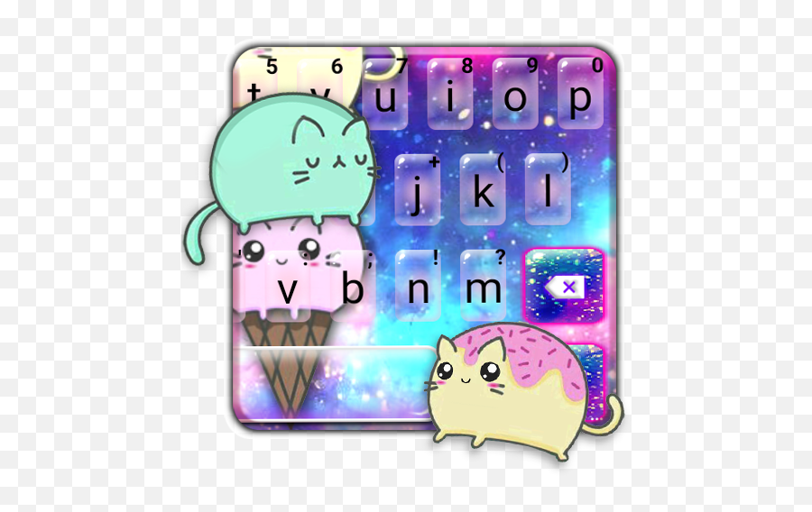 Sparkle Ice Cream Cat Keyboard Theme U2013 Google Playu0027 - Girly Emoji,Kitty Emoji Copy And Paste