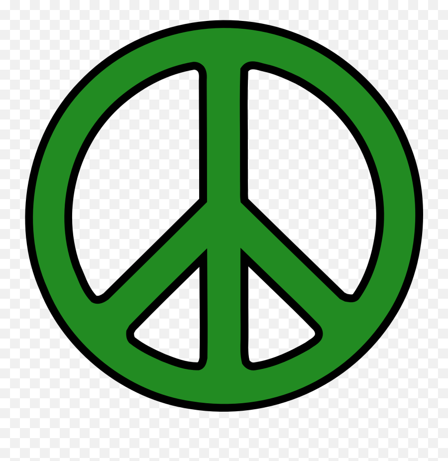 Download Cartoon Peace Sign Hand - Peace Symbol Green Full Green Peace Sign Clipart Emoji,Peace Sign Hand Emoji