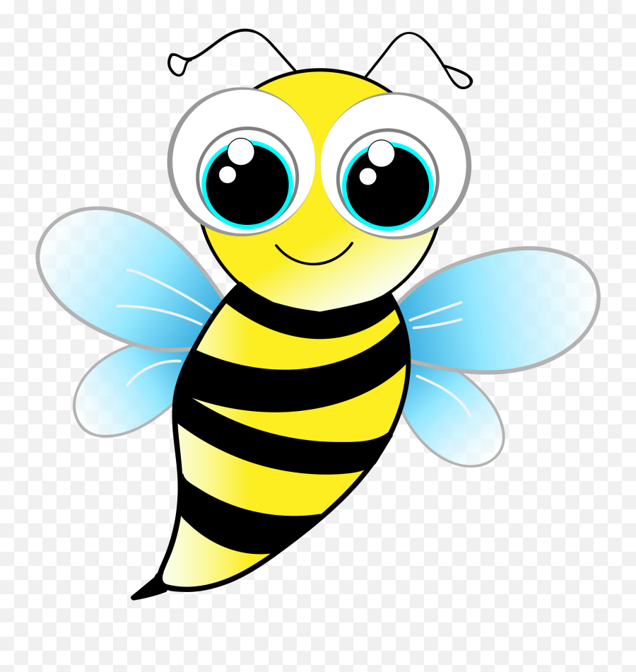 Clipart Bee Honey Bee Clipart Bee - Gambar Lebah Kartun Hitam Putih Emoji,Honey Bee Emoji