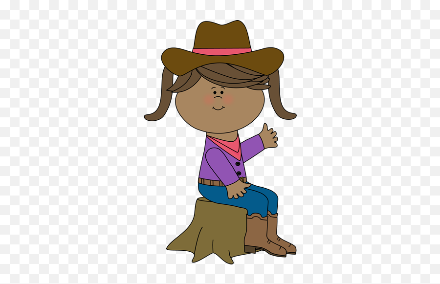 Cowgirl Sitting - Western Kid Clip Art Emoji,Cowboy Syndrome Emotions