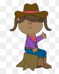 Cowgirl Sitting - Western Kid Clip Art Emoji,Cowboy Syndrome Emotions