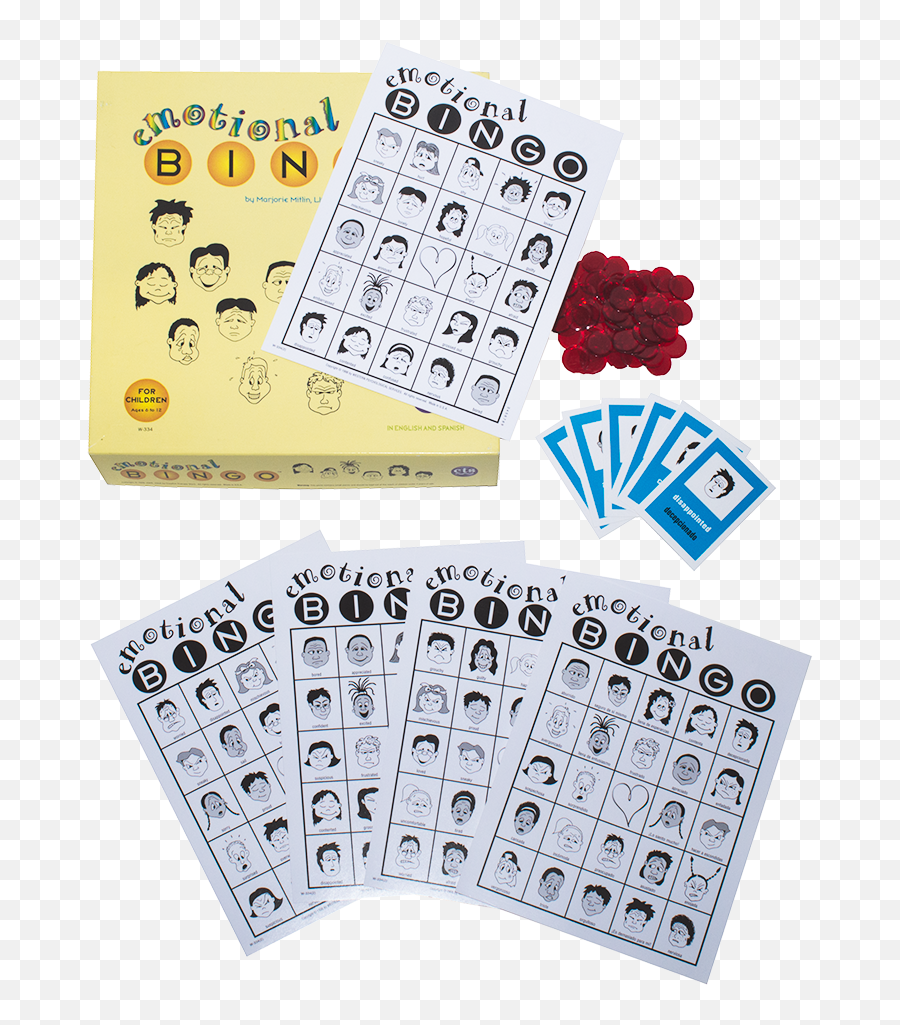 Emotional Bingo For Children - Feelings Bingo Emoitanl Emoji,Emotions In Spanish