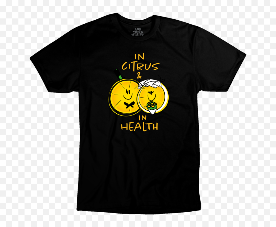 In Citrus In Health Black Tee - Unisex Emoji,Ghost Emoticon Tee