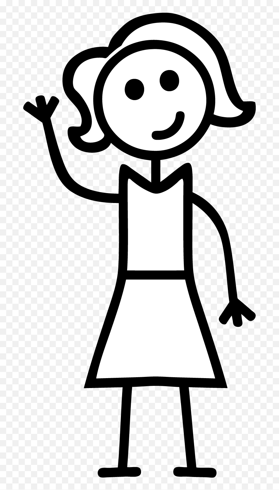 Stick Figure Drawing - Girl Stick Figure Png Emoji,Pencil Drawings Of People Full Body Emotions For Kids