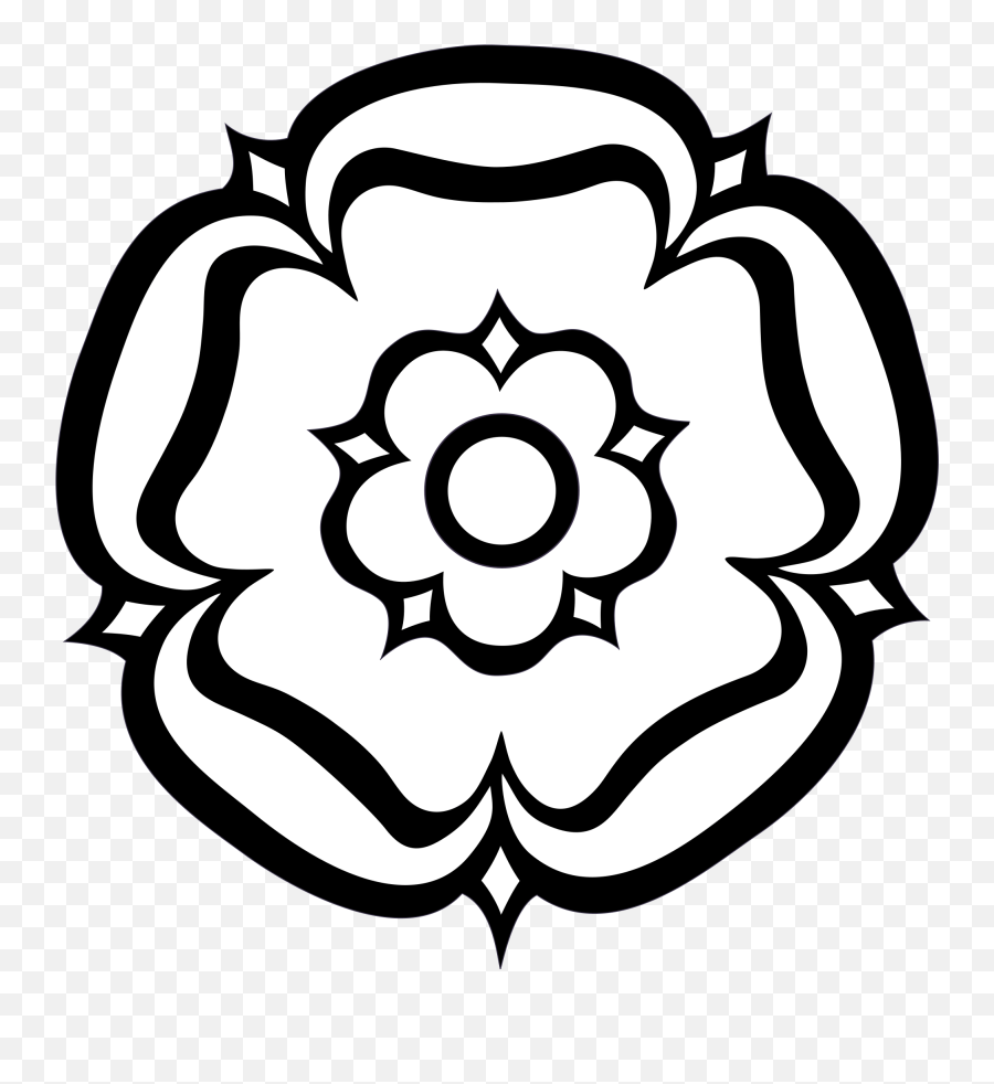 York Rose Flower Clipart Black And White - Yorkshire Rose Black And White Emoji,Black Flower Emoji