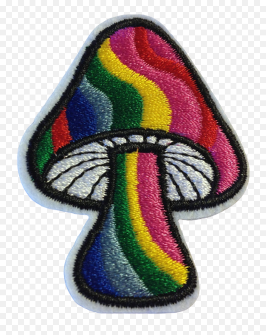 Groovy Rainbow Mushroom Embroidered - Dot Emoji,Groovy Emoji