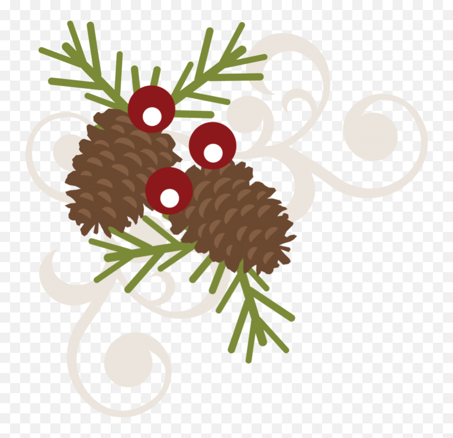 Transparent Swirls Clipart - Christmas Clipart Pine Cones Emoji,Pine Needles Emoji