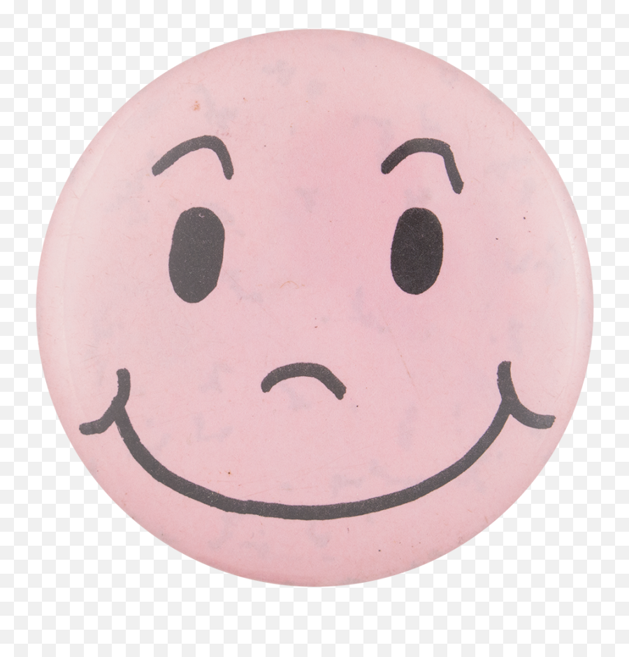 Pale Pink Smiley Face Busy Beaver Button Museum - Pink Happy Smiley Transparent Emoji,Eyebrows Emoticon