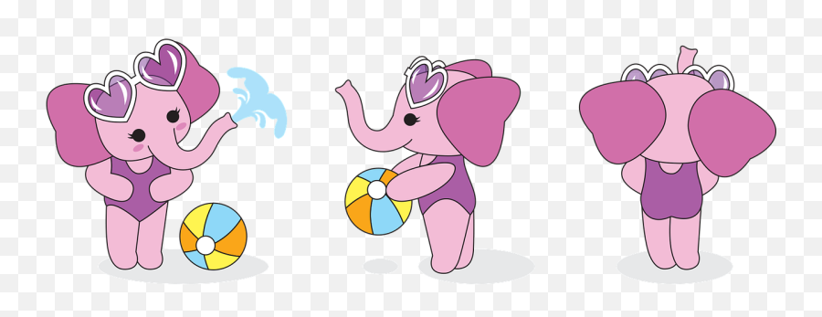 Pink Elephant Cartoon - Mignon Dessin Éléphant En Couleur Emoji,Elephant Emoticon For Facebook