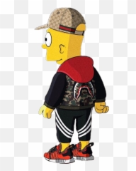 Bart Simpson Simpsons Sticker By Supreme Bart - Imagenes Bart Simpson Supreme Png Emoji,Toad Marge Simpson Emoticon