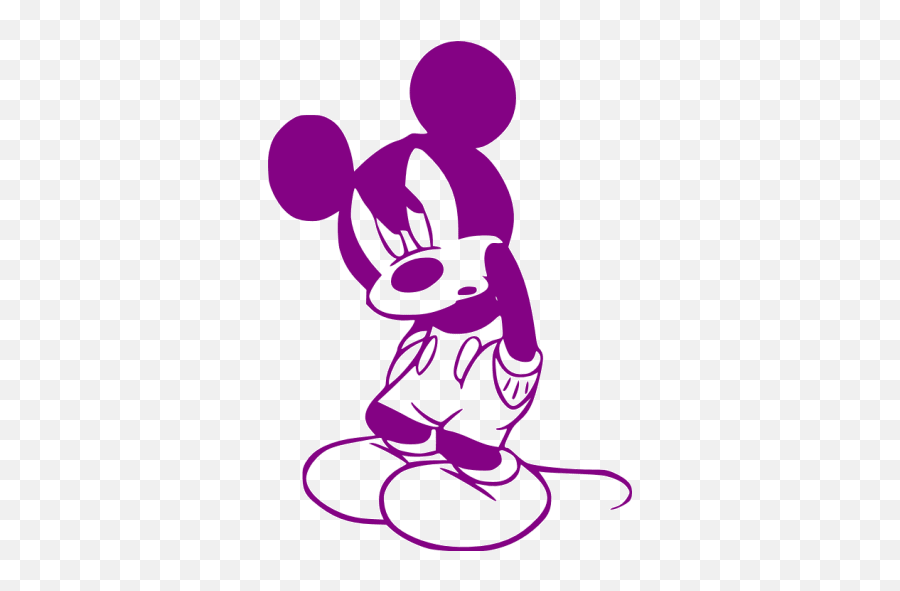 Purple Mickey Mouse 13 Icon - Free Purple Mickey Mouse Icons Transparent Sad Mickey Mouse Emoji,Mickey Minnie Mouse Emoticon