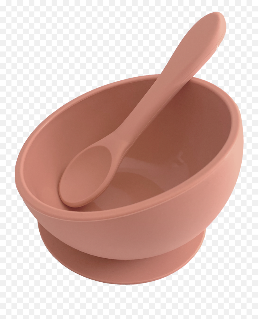 Suction Bowl U0026 Spoon Sunrise Pink - Serveware Emoji,Whatsapp Emojis For Spoon And Plate