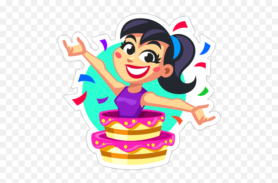 Happy Birthday Stickers Facebook Copy Paste Stickers - Happy Emoji,Whatsapp Emoticons Girl Happy
