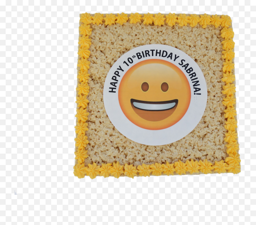 Rice Krispy Emoji Birthday Cake - Happy,Emoji Birthday Party Favors