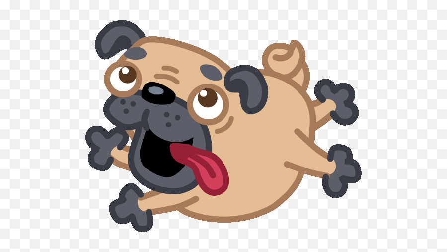 Happy Dog Sticker - Pug Emoji,Happy Dog Emoji