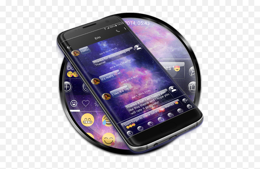 Sms Messages Glass Galaxy For Android - Download Cafe Bazaar Electronics Brand Emoji,Galaxy Emoji