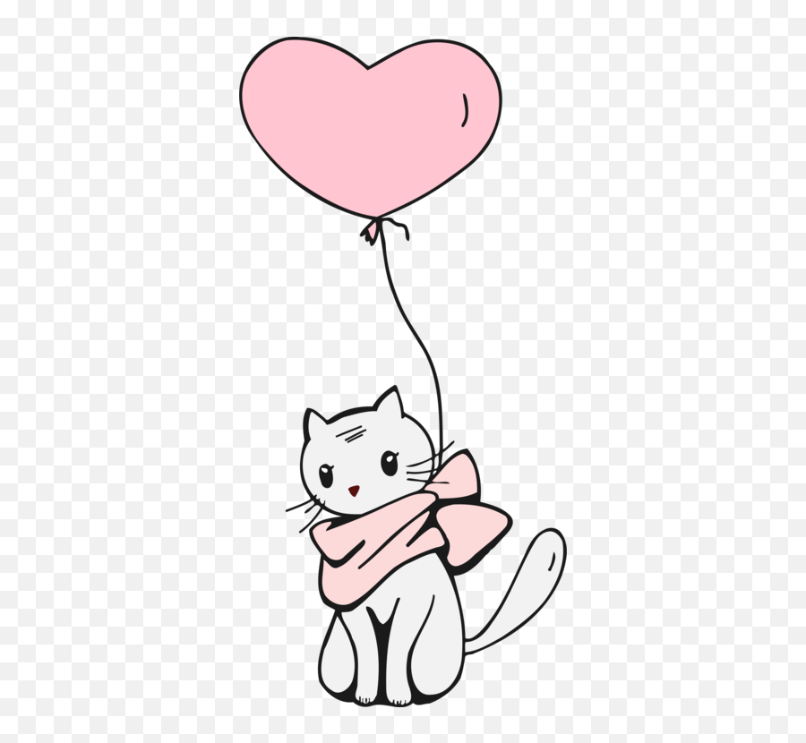 Emotion Heart Love Png Clipart - Cat With Balloon Clipart Emoji,Cat Emotion